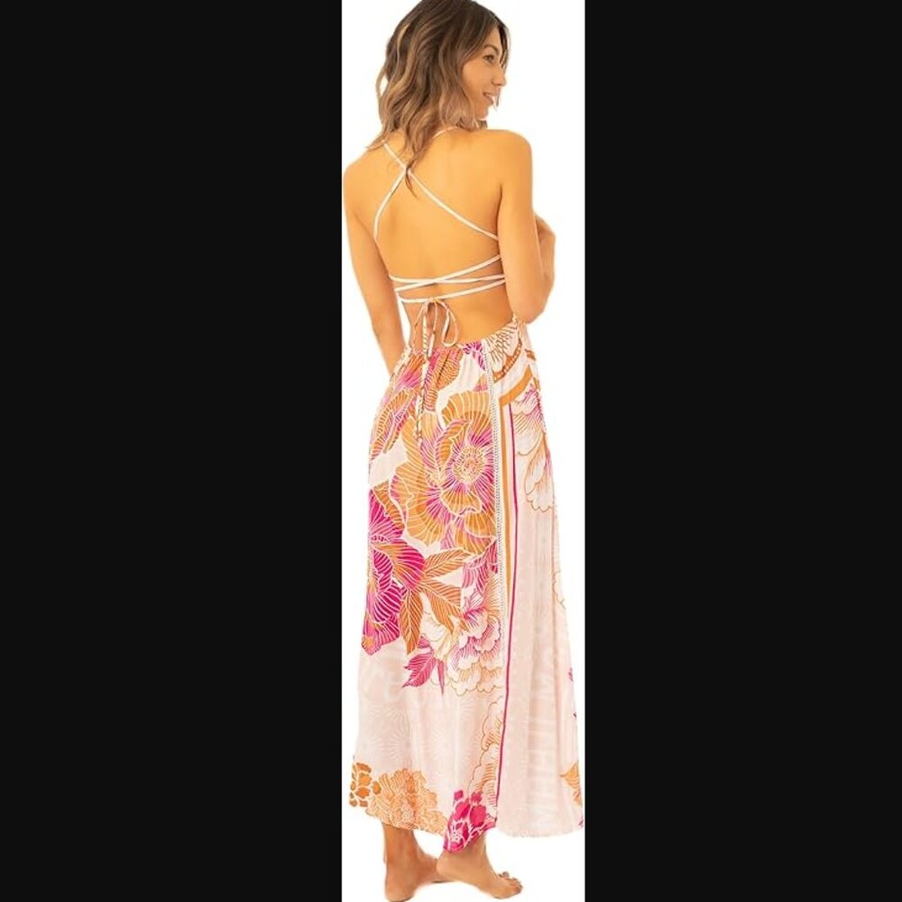 Maaji Mexican Floral Remi Midi Dress in Large - Pink - Picture 2 of 9
